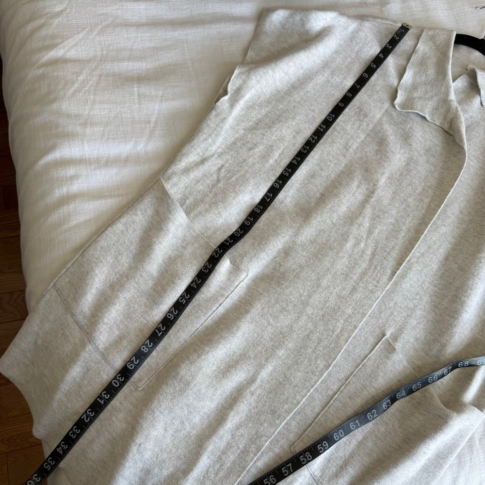 J.‎ Jill Heathered Oatmeal Open Front Longline Cardigan Vest Gray Small RN97641 - Picture 5 of 6
